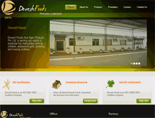 Tablet Screenshot of deveshfoods.com